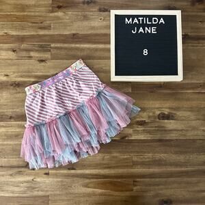 Matilda Jane Once Upon A Time Happily Ever After Pink Blue Striped Tulle Skirt 8